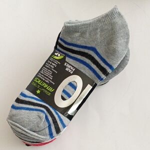 10 Pairs Bright Star Athletics Stripe Ankle Socks Women Size 9-11 Multi-colour